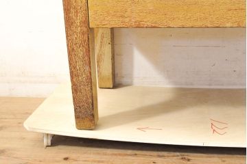 レトロ家具　昭和レトロ　KIHARA　小物収納にうってつけのナラ材製ネームプレート付きカードケース(引き出し、チェスト、図書館、図書室)(R-050289)