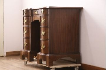 中古　美品　アメリカ　ヒッコリーチェア(HICKORY CHAIR)　マホガニー材　高級感とクラシカルな雰囲気を高めるデスク(両袖机、ワークデスク、在宅用、在宅ワーク)(定価約89万円)(R-050292)