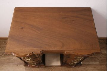 中古　美品　アメリカ　ヒッコリーチェア(HICKORY CHAIR)　マホガニー材　高級感とクラシカルな雰囲気を高めるデスク(両袖机、ワークデスク、在宅用、在宅ワーク)(定価約89万円)(R-050292)