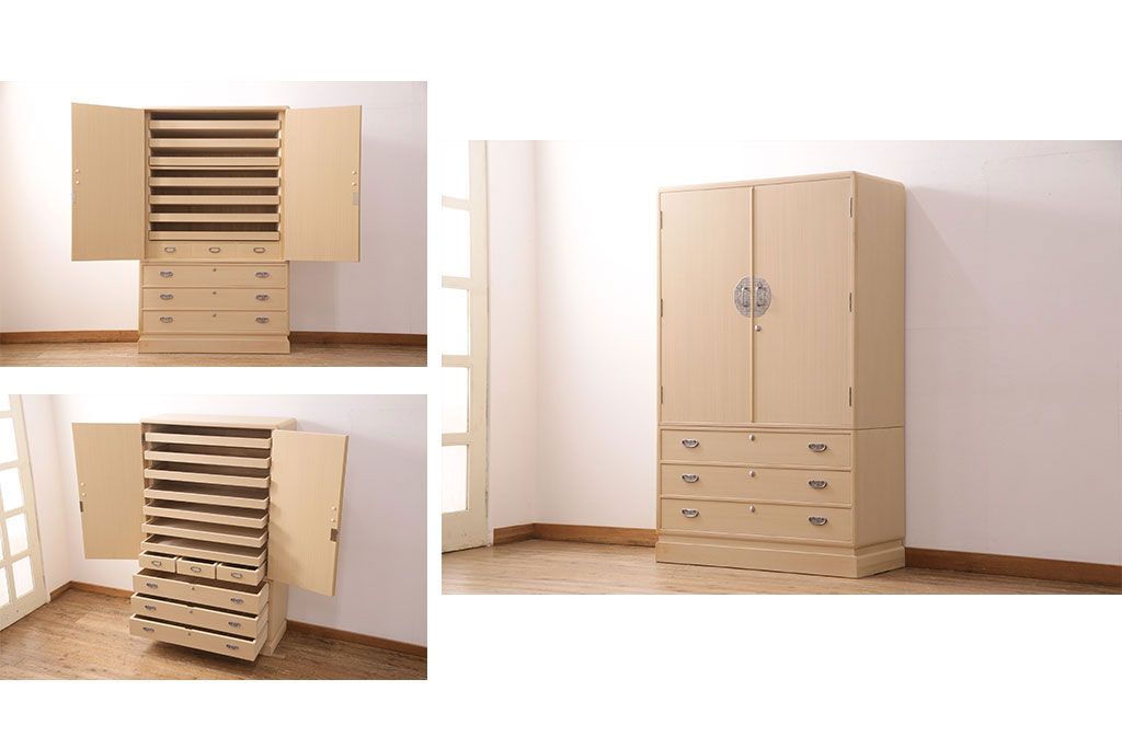 中古　美品　国産　気品あふれる佇まいが魅力の総桐箪笥(胴厚)(着物箪笥、衣装箪笥、和タンス、桐たんす)(定価約90万円)(R-050295)