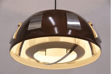 北欧ヴィンテージ　デンマーク　ミッドセンチュリースタイルにおすすめのアルミ製の天井照明(吊り下げ照明、ペンダントライト、ビンテージ)(R-050296)