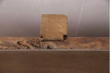アンティーク雑貨　ケヤキ材の一枚板!上質な雰囲気漂う、玉杢模様が美しい床板(古材、材料)(R-050298)