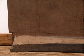 アンティーク雑貨　ケヤキ材の一枚板!上質な雰囲気漂う、玉杢模様が美しい床板(古材、材料)(R-050298)