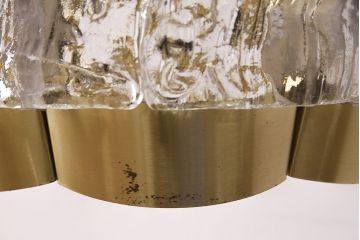 北欧ヴィンテージ　デンマーク　ガラスと真鍮の組み合わせがゴージャス感を演出する天井照明(吊り下げ照明、ペンダントライト、ビンテージ)(R-050301)