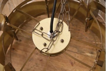 北欧ヴィンテージ　デンマーク　ガラスと真鍮の組み合わせがゴージャス感を演出する天井照明(吊り下げ照明、ペンダントライト、ビンテージ)(R-050301)
