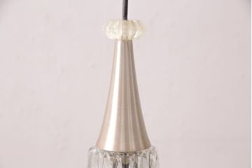 ヴィンテージ照明　デンマーク　きらきら輝くガラスシェードがエレガントな空間を演出するペンダントライト(吊り下げ照明、天井照明、ビンテージ)(R-050302)
