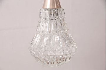 ヴィンテージ照明　デンマーク　きらきら輝くガラスシェードがエレガントな空間を演出するペンダントライト(吊り下げ照明、天井照明、ビンテージ)(R-050302)