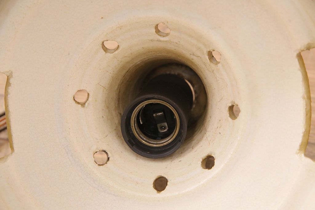 ヴィンテージ照明　デンマーク　空間のアクセントになる陶器製のペンダントライト(シェード、吊り下げ照明、天井照明、ビンテージ)(R-050309)