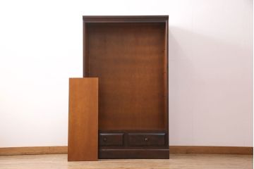 中古　美品　北海道民芸家具　飾り棚としてもおすすめ!和・洋どちらの空間にも合わせやすいシンプルなブックケース(本箱、書棚、飾り棚) (R-050312)
