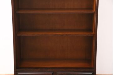 中古　美品　北海道民芸家具　飾り棚としてもおすすめ!和・洋どちらの空間にも合わせやすいシンプルなブックケース(本箱、書棚、飾り棚) (R-050312)