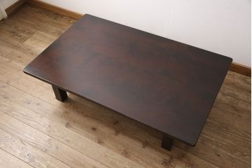 中古　北海道民芸家具　シンプルな座卓(ローテーブル、リビングテーブル)(R-050315)