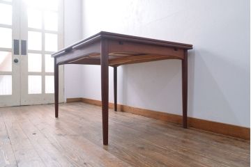 北欧家具　デンマークヴィンテージ　チーク材　エクステンションテーブル(ダイニングテーブル、ビンテージ)(R-050317)
