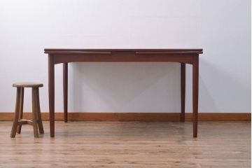 北欧家具　デンマークヴィンテージ　チーク材　エクステンションテーブル(ダイニングテーブル、ビンテージ)(R-050317)