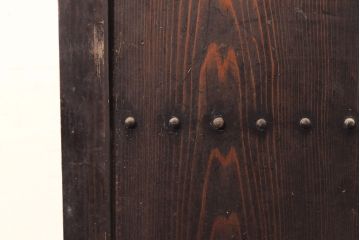 和製アンティーク　江戸明治期につくられた味わい深い板戸1枚(帯戸、建具、引き戸)(R-050324)