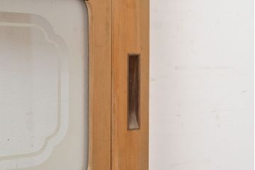 アンティーク建具　腰板のケヤキ材がアクセントになった格子戸1枚(引き戸)(R-050338)