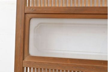 アンティーク建具　腰板のケヤキ材がアクセントになった格子戸1枚(引き戸)(R-050338)