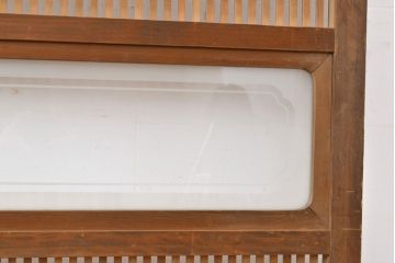 アンティーク建具　腰板のケヤキ材がアクセントになった格子戸1枚(引き戸)(R-050338)
