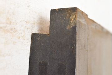 和製アンティーク　和モダンな空間に合うコントラストが素敵な帯戸1枚(板戸)(R-050339)