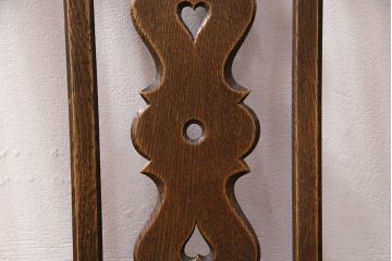 中古　神戸家具　永田良介商店　素朴なアンティークスタイルを楽しめるスカシ型食堂椅子(チェア、イス)(R-050340)