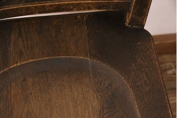 中古　神戸家具　永田良介商店　素朴なアンティークスタイルを楽しめるスカシ型食堂椅子(チェア、イス)(R-050340)