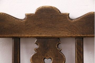 中古　神戸家具　永田良介商店　素朴なアンティークスタイルを楽しめるスカシ型食堂椅子(チェア、イス)(R-050341)