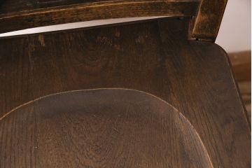 中古　神戸家具　永田良介商店　素朴なアンティークスタイルを楽しめるスカシ型食堂椅子(チェア、イス)(R-050341)