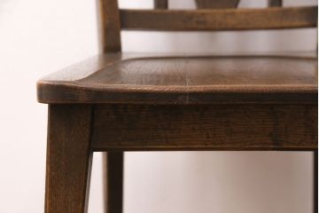 中古　神戸家具　永田良介商店　素朴なアンティークスタイルを楽しめるスカシ型食堂椅子(チェア、イス)(R-050341)