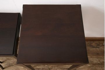 新古品　展示美品　IDC大塚家具　Baker(ベーカー社)　マホガニー材　エレガントなネストテーブル(サイドテーブル)(R-050344)
