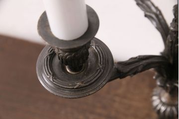 ヴィンテージ照明　フランスビンテージ　クリストフル　キャンドルスタンド型のテーブルスタンド(テーブルランプ、卓上照明)(R-050348)