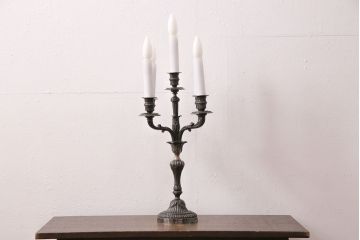 ヴィンテージ照明　フランスビンテージ　クリストフル　キャンドルスタンド型のテーブルスタンド(テーブルランプ、卓上照明)(R-050348)