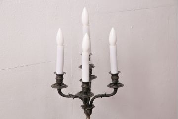 ヴィンテージ照明　フランスビンテージ　クリストフル　キャンドルスタンド型のテーブルスタンド(テーブルランプ、卓上照明)(R-050348)