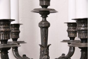 ヴィンテージ照明　フランスビンテージ　クリストフル　キャンドルスタンド型のテーブルスタンド(テーブルランプ、卓上照明)(R-050349)