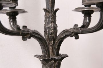 ヴィンテージ照明　フランスビンテージ　クリストフル　キャンドルスタンド型のテーブルスタンド(テーブルランプ、卓上照明)(R-050349)