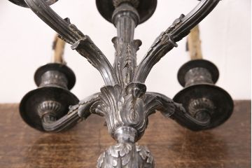 ヴィンテージ照明　フランスビンテージ　クリストフル　キャンドルスタンド型のテーブルスタンド(テーブルランプ、卓上照明)(R-050349)