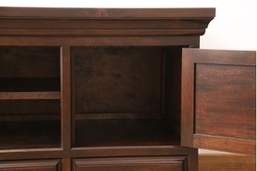 中古　美品　松本民芸家具　当店リメイク　和と洋どちらの空間にも取り入れやすいローボード(収納棚、戸棚、サイドボード、テレビ台、テレビボード)(R-050365)