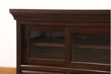 中古　美品　松本民芸家具　当店リメイク　和と洋どちらの空間にも取り入れやすいローボード(収納棚、戸棚、サイドボード、テレビ台、テレビボード)(R-050365)