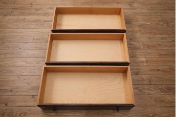 中古　美品　松本民芸家具　当店リメイク　シックな佇まいが魅力!落ち着きのある空間づくりにおすすめのローチェスト(サイドチェスト、引き出し)(R-050367)