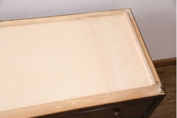 中古　美品　松本民芸家具　当店リメイク　シックな佇まいが魅力!落ち着きのある空間づくりにおすすめのローチェスト(サイドチェスト、引き出し)(R-050367)