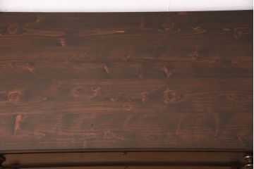 中古　北海道民芸家具　天板リメイク　和にも洋にもマッチするシックな雰囲気のローチェスト(引き出し、テレビボード、ローボード、テレビ台)(R-050368)