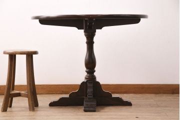 中古　美品　松本民芸家具　A-1型丸卓(ダイニングテーブル、コーヒーテーブル)(R-050370)