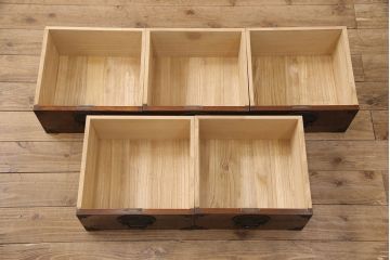 中古　美品　民芸家具　駿河民芸　縦長箪笥(チェスト、サイドチェスト、引き出し)(R-050371)