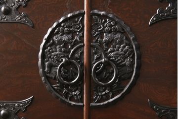 中古　美品　民芸家具　駿河民芸　縦長箪笥(チェスト、サイドチェスト、引き出し)(R-050371)