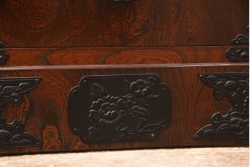 中古　美品　民芸家具　駿河民芸　縦長箪笥(チェスト、サイドチェスト、引き出し)(R-050371)