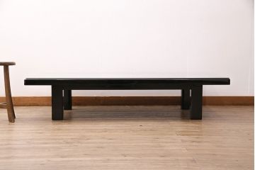 中古　美品　輪島塗り　草花の絵が上品に施された座卓(ローテーブル)(R-050378)