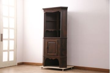 中古　民芸家具　松本民芸家具　B型隅棚(コーナーキャビネット、収納棚、戸棚、飾り棚、ラック)(定価約90万円)(R-050379)