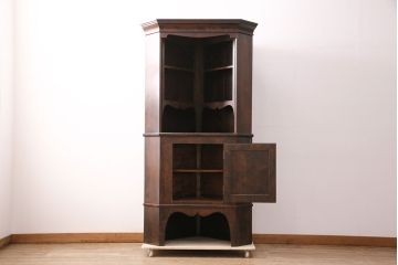 中古　民芸家具　松本民芸家具　B型隅棚(コーナーキャビネット、収納棚、戸棚、飾り棚、ラック)(定価約90万円)(R-050379)
