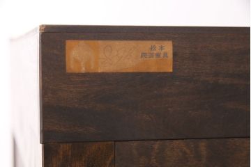 中古　民芸家具　松本民芸家具　B型隅棚(コーナーキャビネット、収納棚、戸棚、飾り棚、ラック)(定価約90万円)(R-050379)