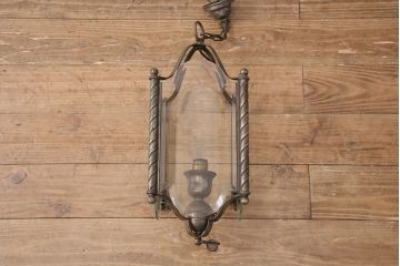 アンティーク照明　和製アンティーク　4面ガラス製の希少なデザインが魅力的な吊り下げ照明(天井照明、ペンダントライト)(R-050392)