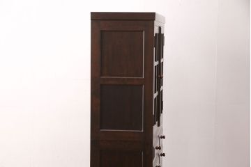 中古　松本民芸家具　シックな佇まいが魅力のG-1型面取り食器棚(収納棚、カップボード)(R-050396)