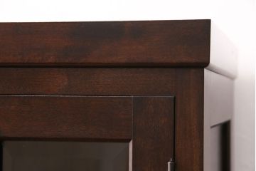 中古　松本民芸家具　シックな佇まいが魅力のG-1型面取り食器棚(収納棚、カップボード)(R-050396)